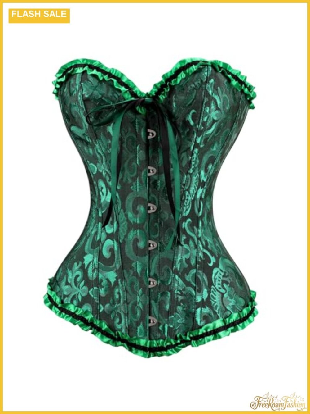 Women's Lace Up Overbust Corset Top Steel Bone Waist Training Bustier Shapewear
